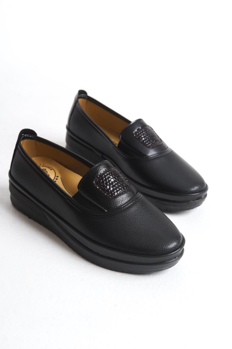 Kadın Yanı Lastik Detaylı Slip-On Günlük Ayakkabı Tam kalıp Esnek Taban Günlük Ayakkabı - Görsel 4