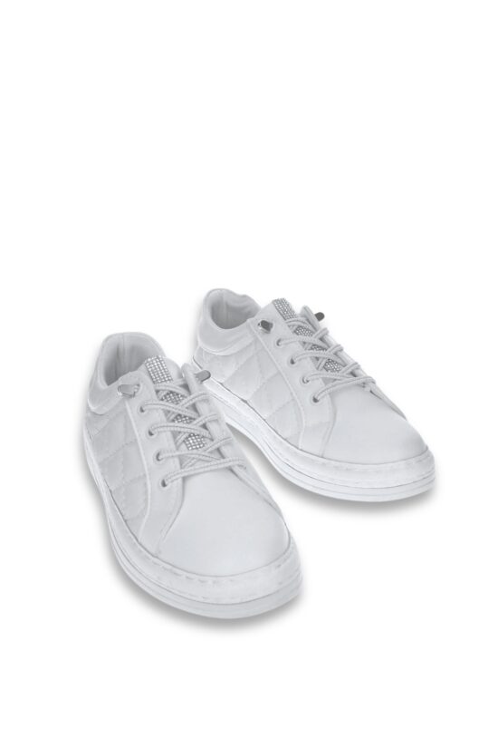 Kadın Kapitone Desenli Bağcıklı Günlük Sneaker