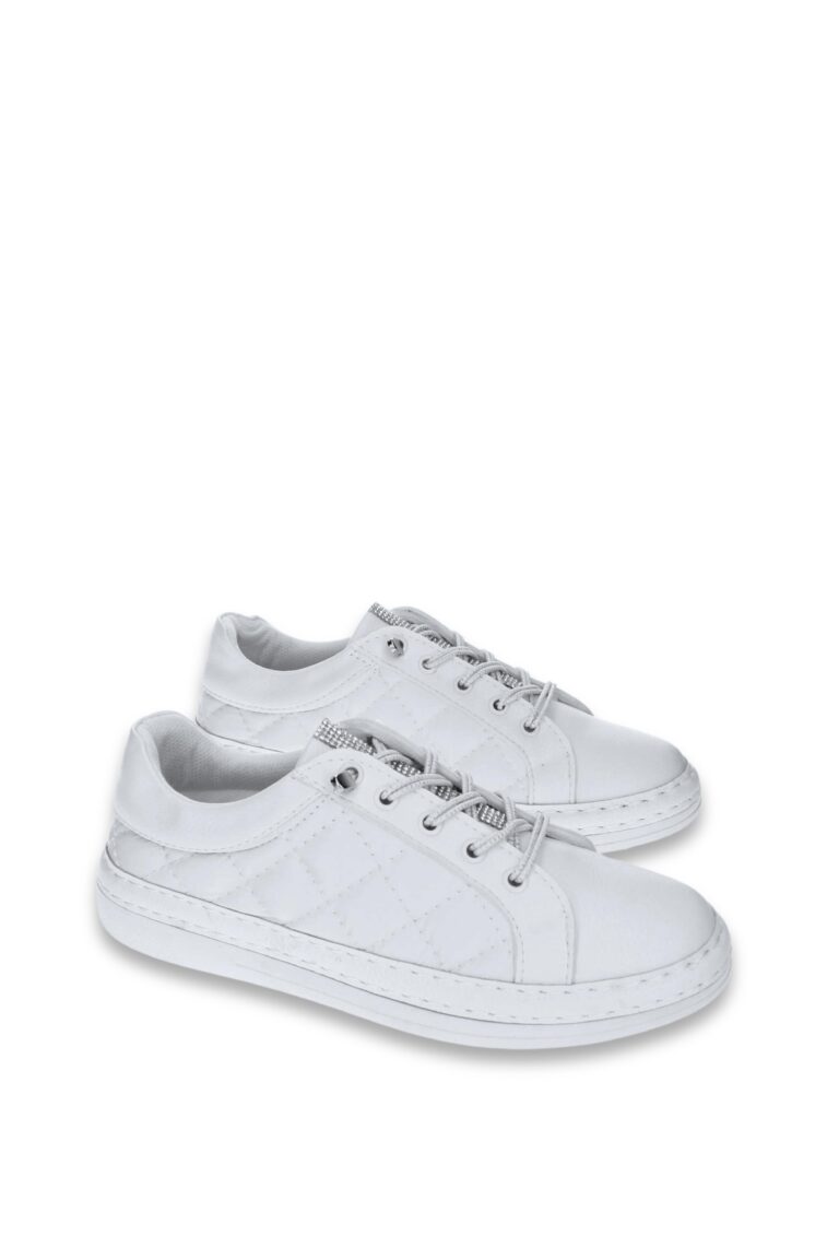 Kadın Kapitone Desenli Bağcıklı Günlük Sneaker - Görsel 2